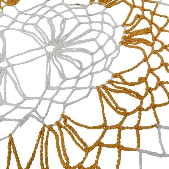 Vintage Doilies Crochet Set of 3 Wide Knit Yellow Orange White - Picture 9 of 10